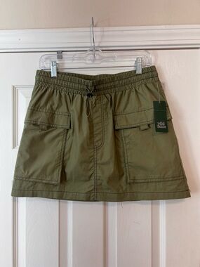 Wild Fable Olive Green Cargo Utility Mini Skirt Elastic Waist NWT Size M